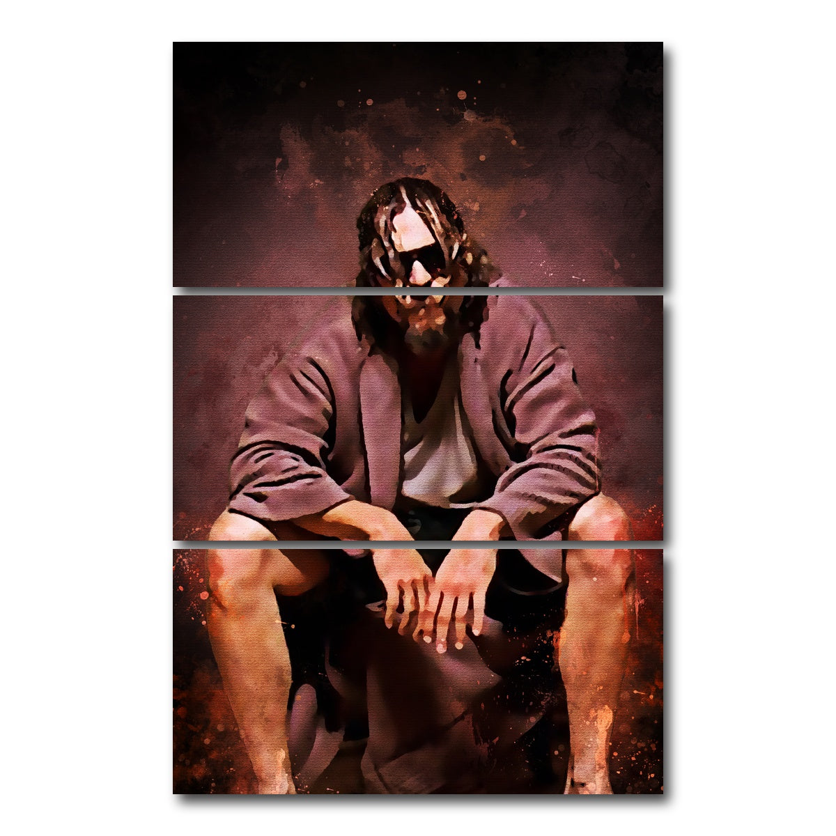 AUTO-MOCKUP WHITE | The Dude Toilet | 3 Piece | Gallery Wrap Canvas | group=12x24_stacked