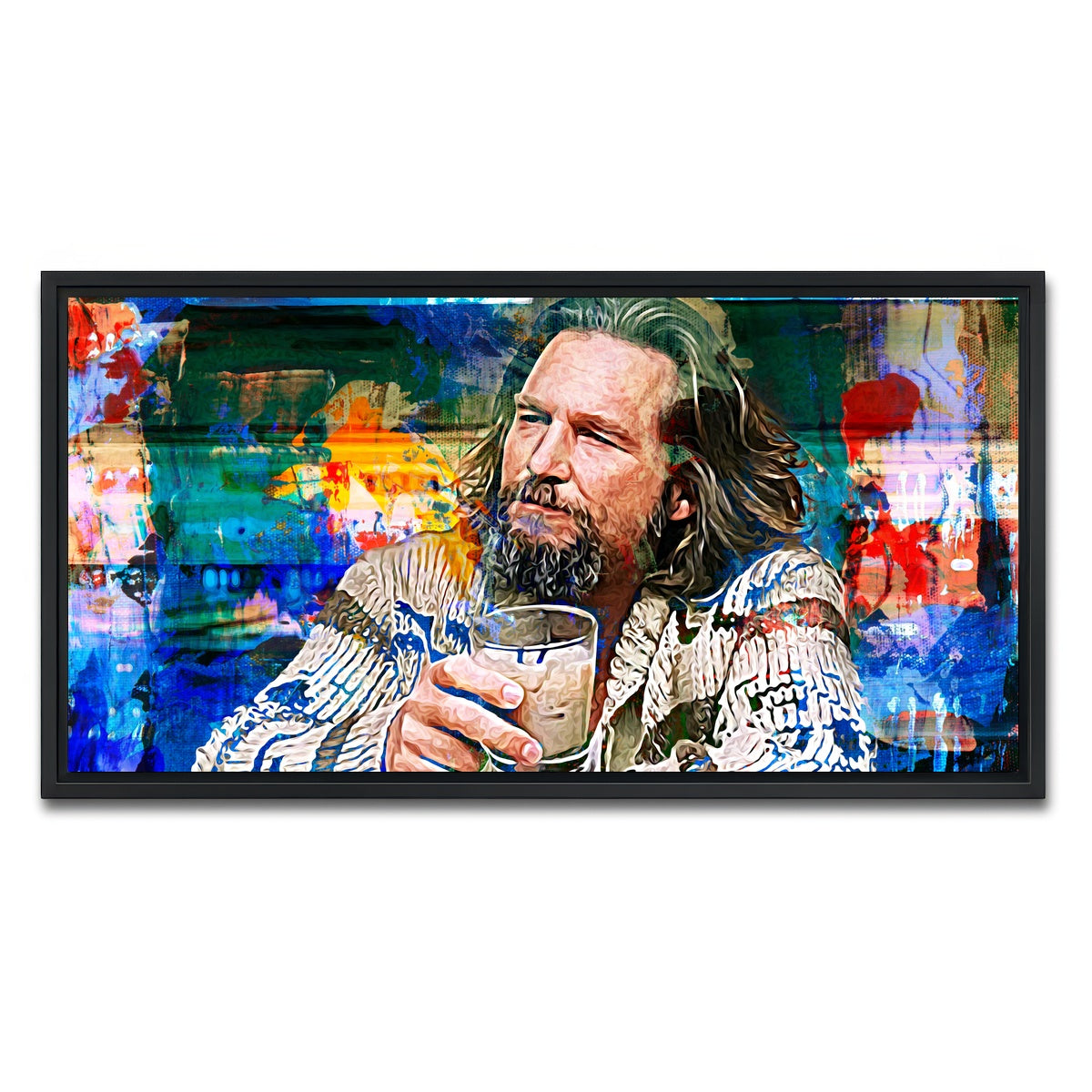 AUTO-MOCKUP WHITE | The Dude Vintage Blue | 1 Piece | Black Framed Canvas | group=2x1