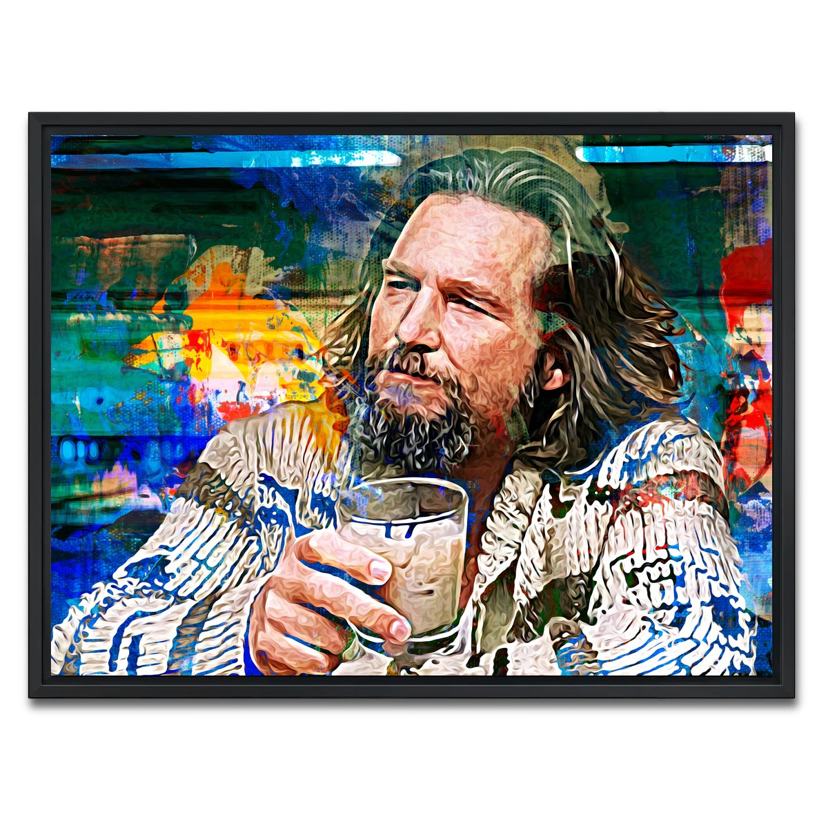 AUTO-MOCKUP WHITE | The Dude Vintage Blue | 1 Piece | Black Framed Canvas | group=4x3
