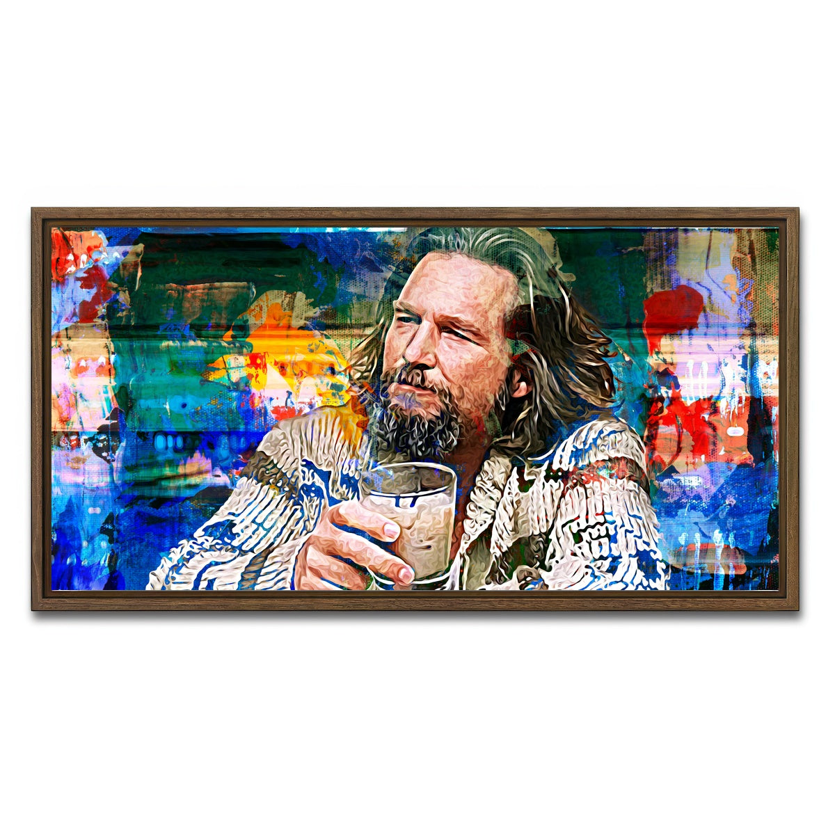 AUTO-MOCKUP WHITE | The Dude Vintage Blue | 1 Piece | Walnut Framed Canvas | group=2x1