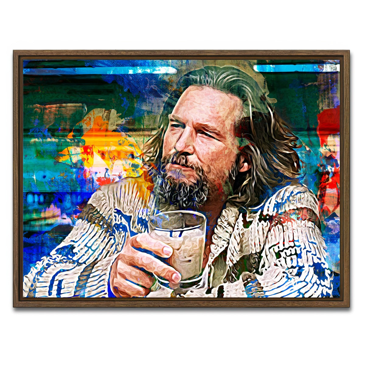AUTO-MOCKUP WHITE | The Dude Vintage Blue | 1 Piece | Walnut Framed Canvas | group=4x3