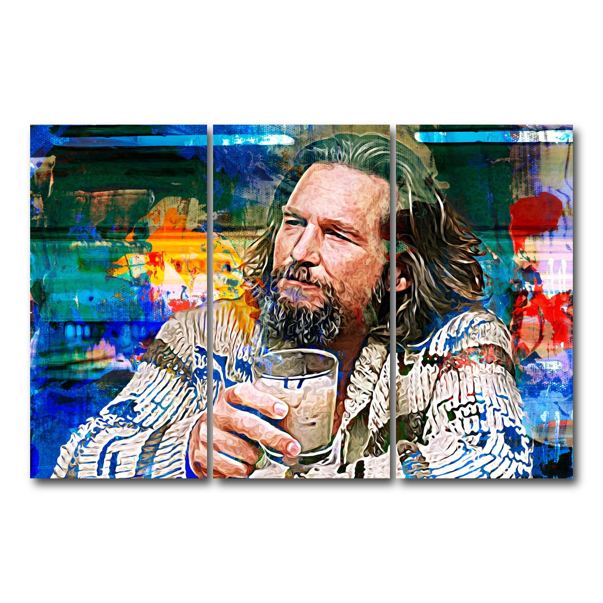 AUTO-MOCKUP WHITE | The Dude Vintage Blue | 3 Piece | Gallery Wrap Canvas | group=12x24