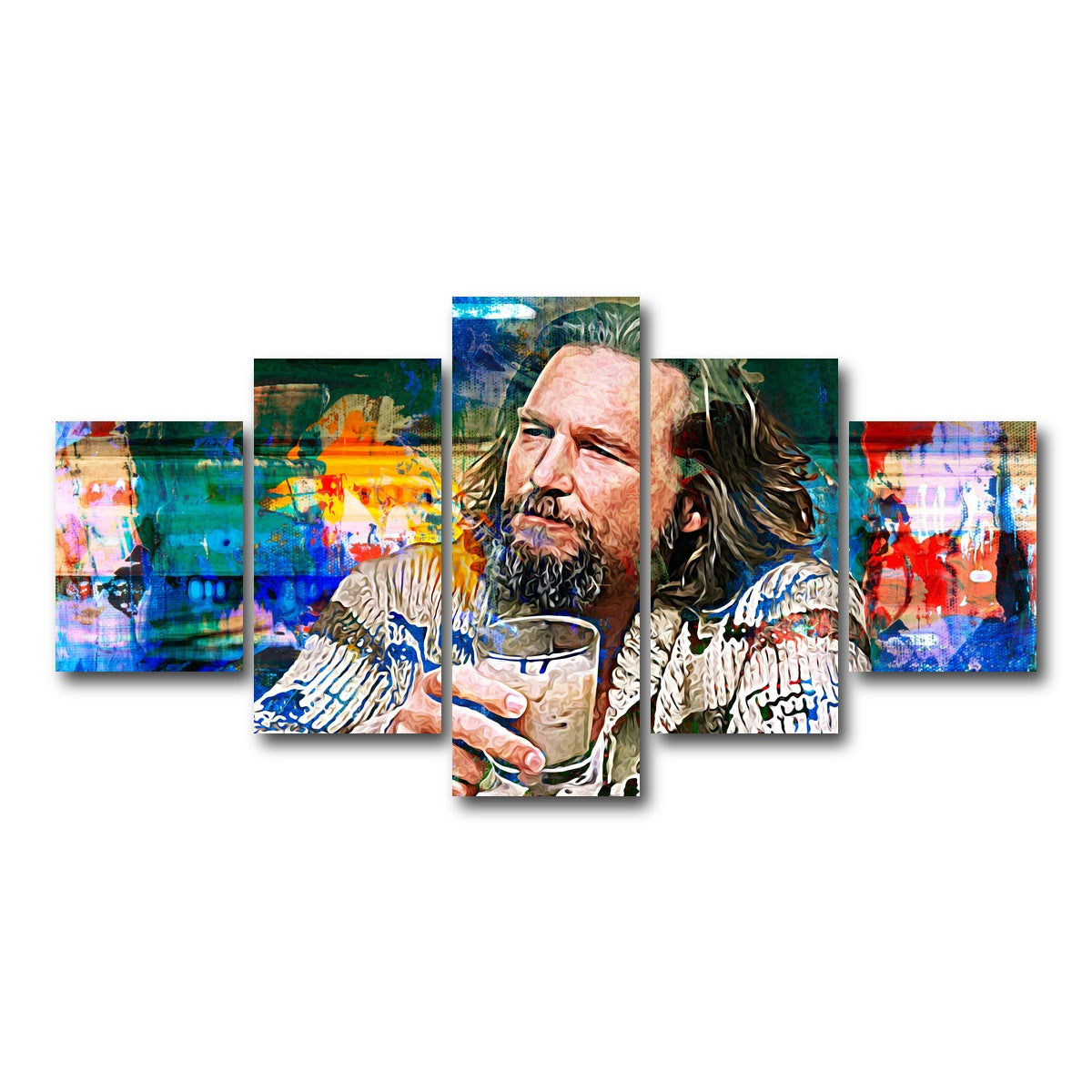 AUTO-MOCKUP WHITE | The Dude Vintage Blue | 5 Piece | Gallery Wrap Canvas | group=5_short