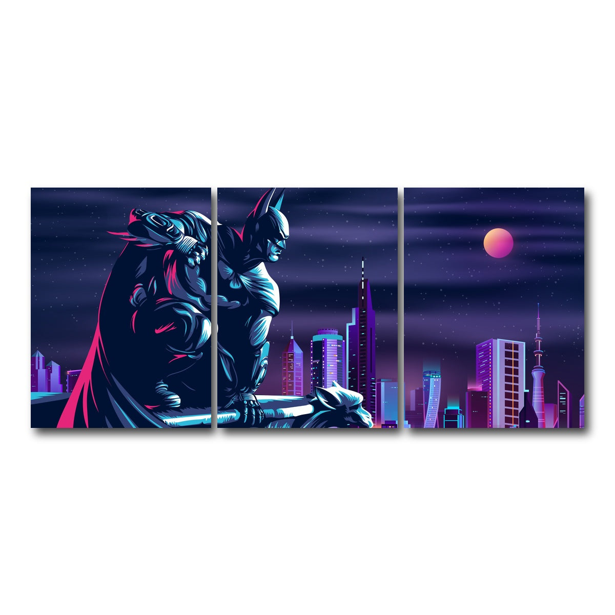 AUTO-MOCKUP WHITE | The Fearless Batman | 3 Piece | Gallery Wrap Canvas | group=18x24