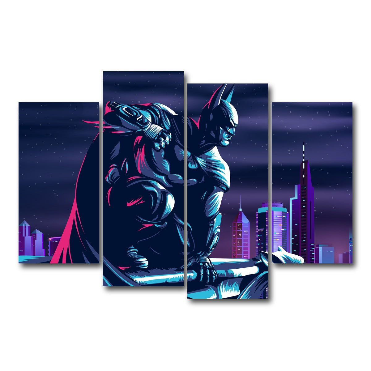 AUTO-MOCKUP WHITE | The Fearless Batman | 4 Piece | Gallery Wrap Canvas | group=4_short
