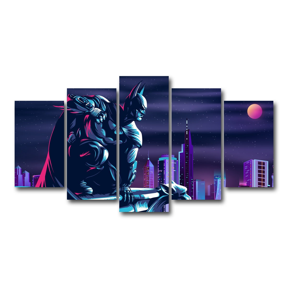 AUTO-MOCKUP WHITE | The Fearless Batman | 5 Piece | Gallery Wrap Canvas | group=5_normal