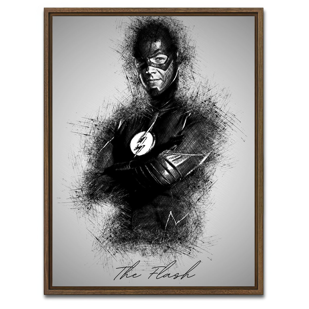 AUTO-MOCKUP WHITE | The Flash | 1 Piece | Walnut Framed Canvas | group=3x4