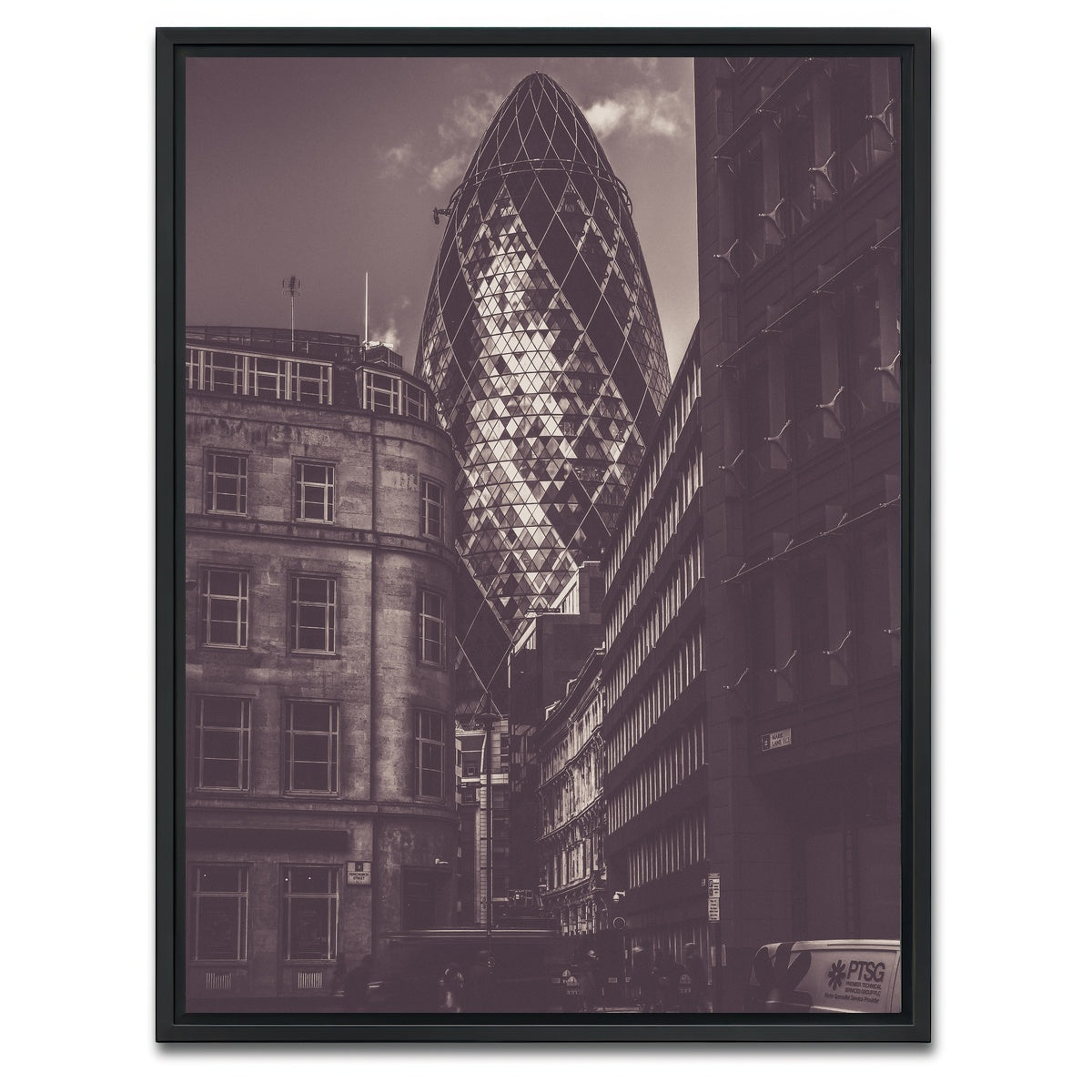 AUTO-MOCKUP WHITE | The Gherkin | 1 Piece | Black Framed Canvas | group=3x4