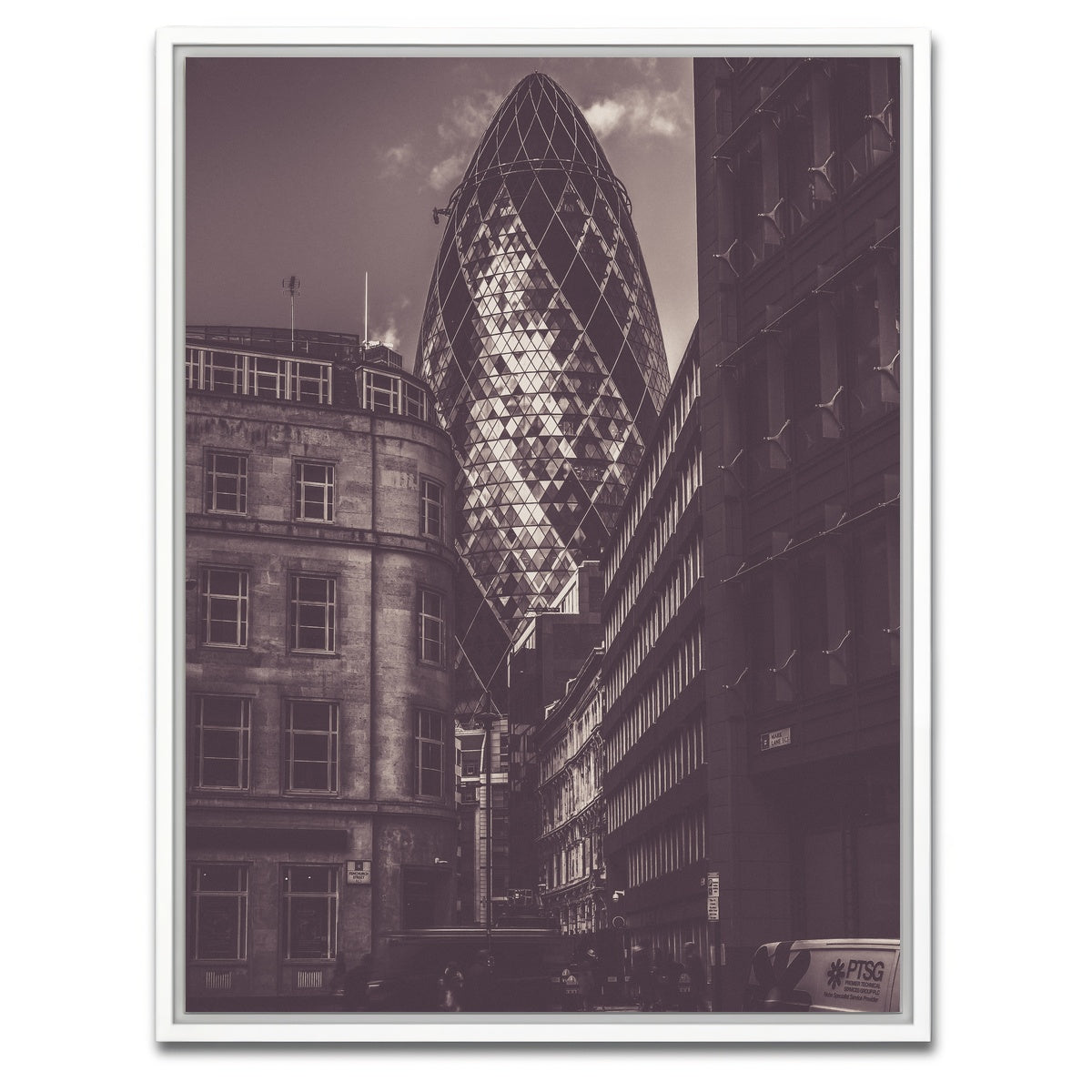 AUTO-MOCKUP WHITE | The Gherkin | 1 Piece | White Framed Canvas | group=3x4
