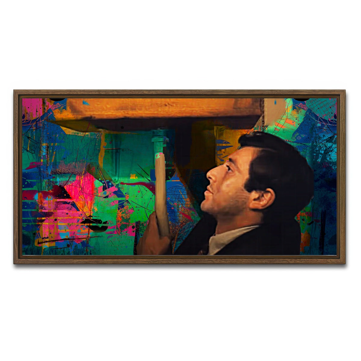 AUTO-MOCKUP WHITE | The Godfather Bathroom | 1 Piece | Walnut Framed Canvas | group=2x1