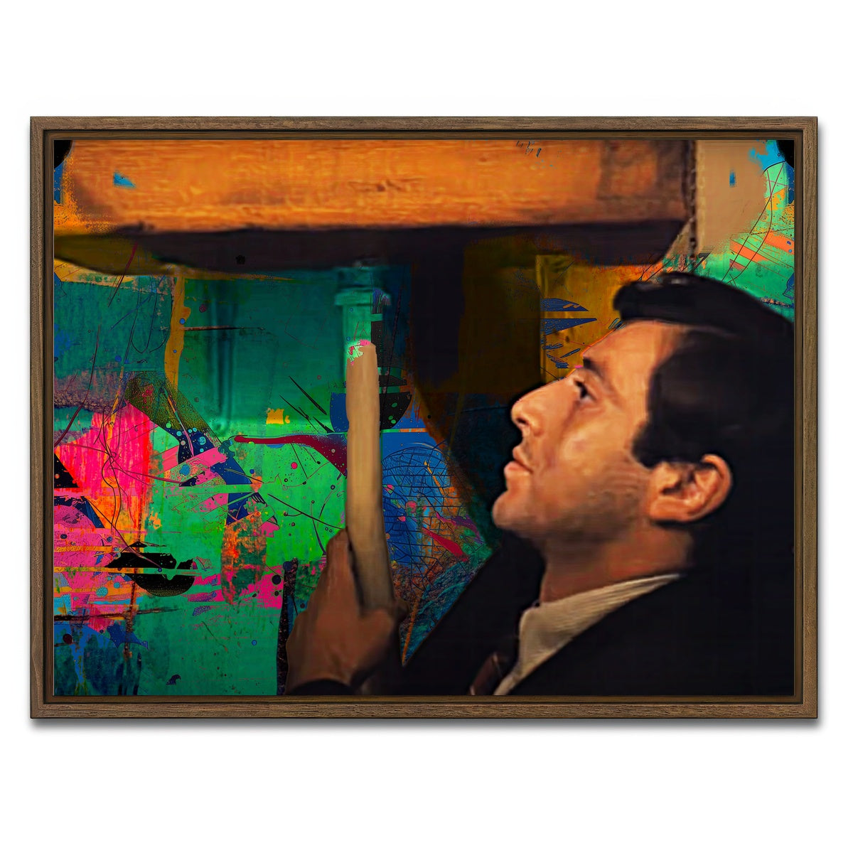 AUTO-MOCKUP WHITE | The Godfather Bathroom | 1 Piece | Walnut Framed Canvas | group=4x3