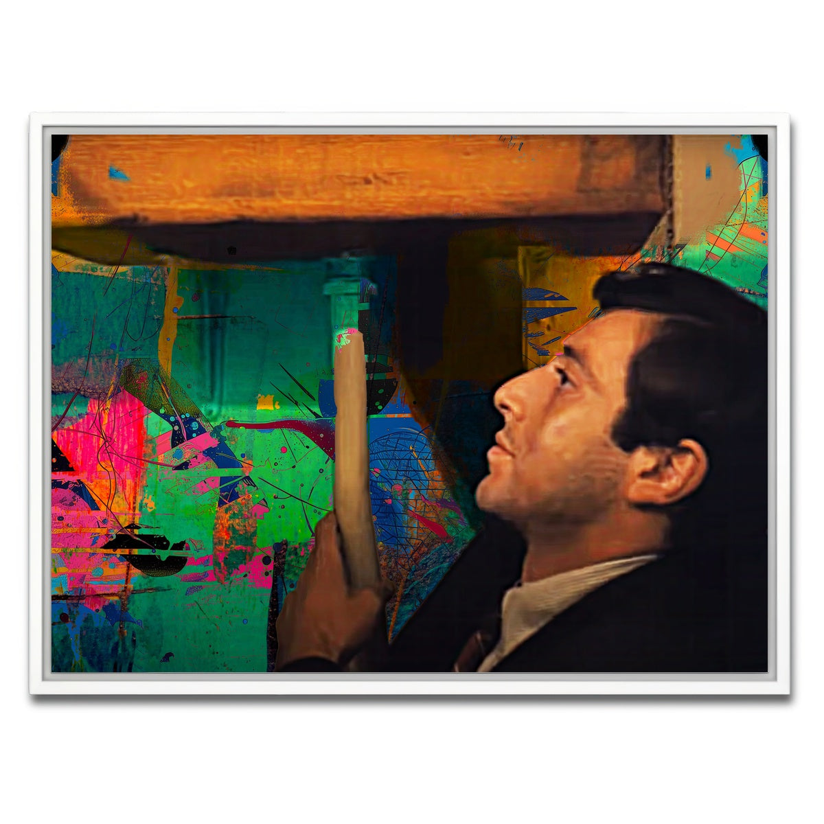 AUTO-MOCKUP WHITE | The Godfather Bathroom | 1 Piece | White Framed Canvas | group=4x3