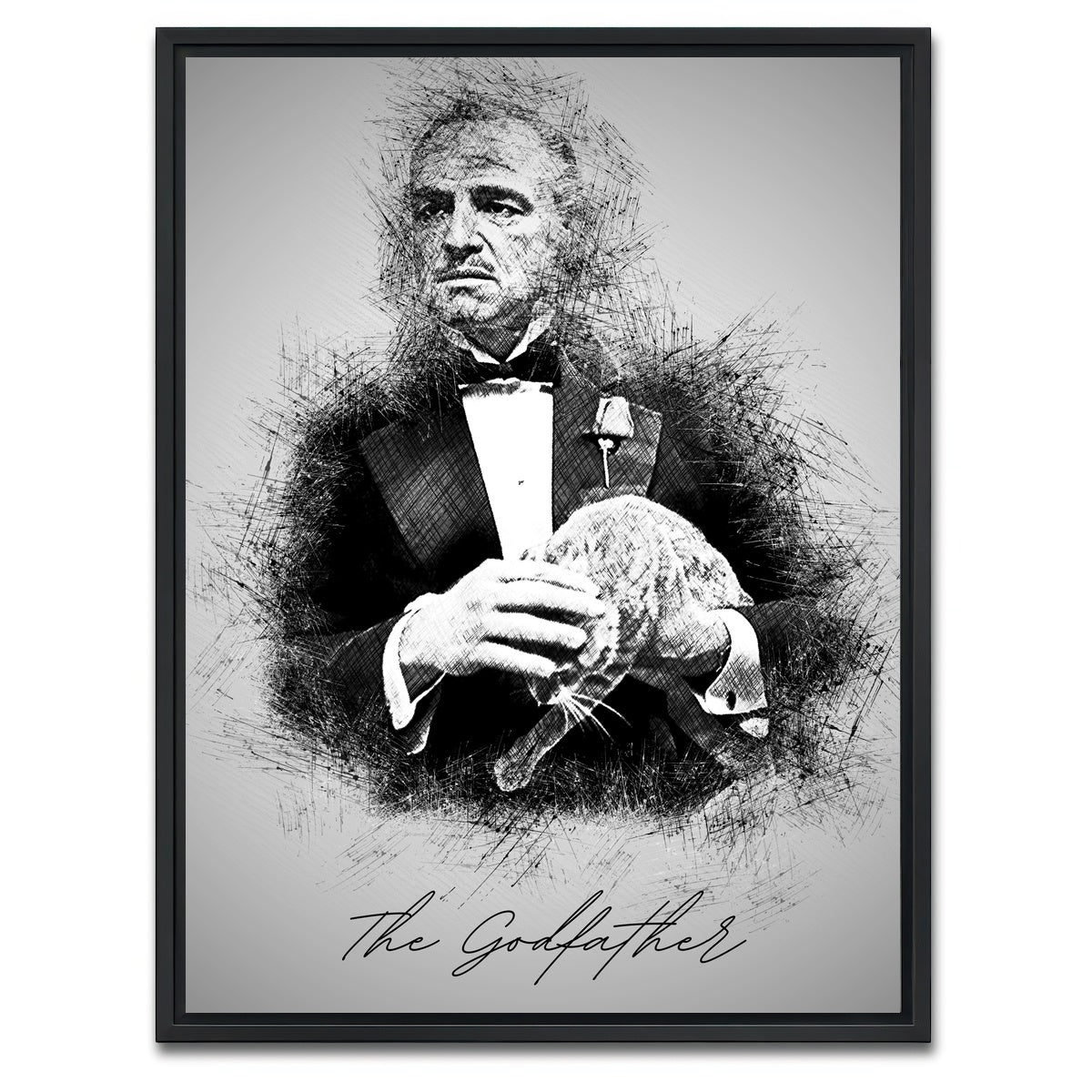 AUTO-MOCKUP WHITE | The Godfather Sketch | 1 Piece | Black Framed Canvas | group=3x4