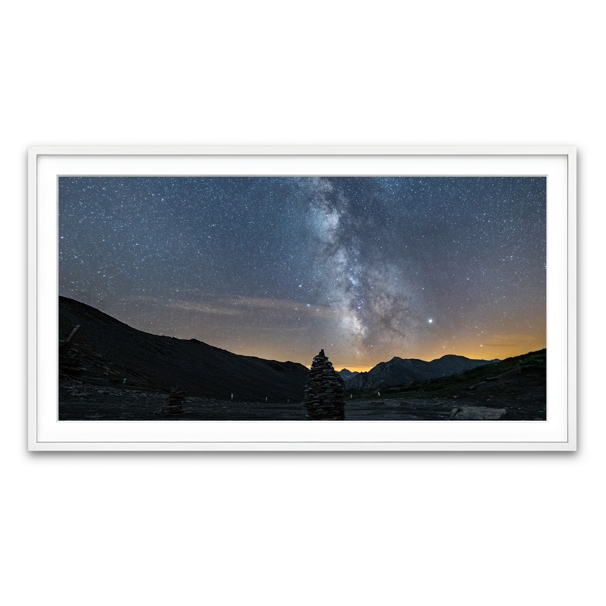 Framed Print 2x1 White