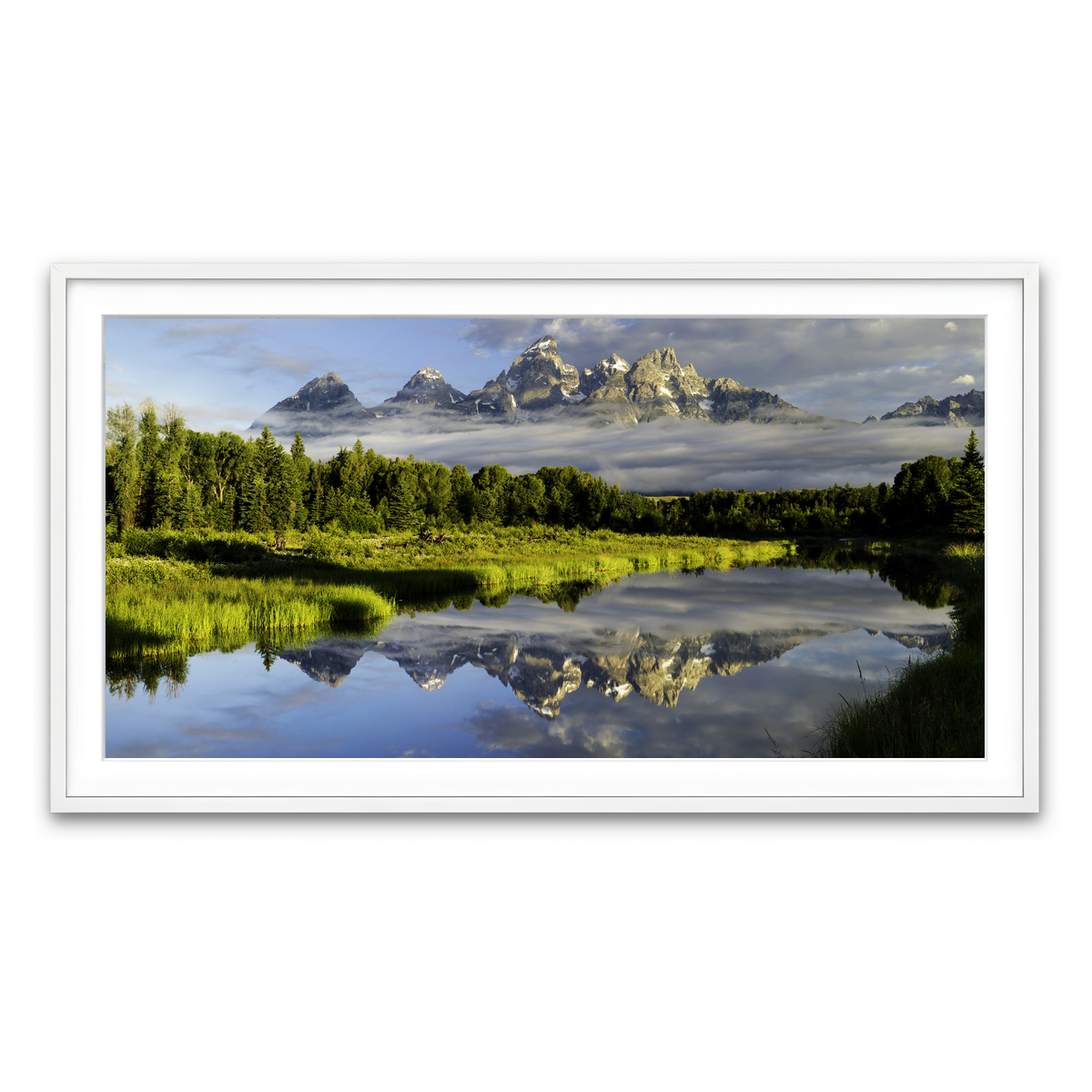 Framed Print 2x1 White