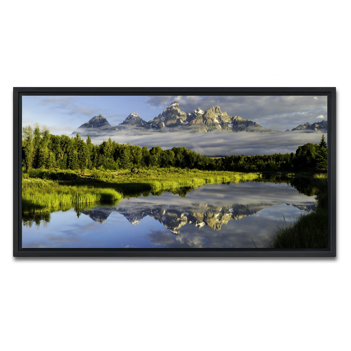AUTO-MOCKUP WHITE | The Grand Tetons | 1 Piece | Black Framed Canvas | group=2x1