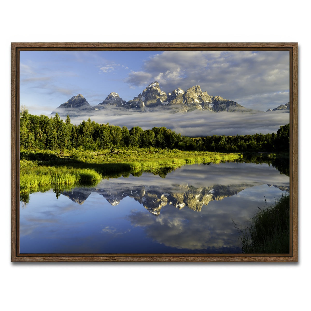 AUTO-MOCKUP WHITE | The Grand Tetons | 1 Piece | Walnut Framed Canvas | group=4x3
