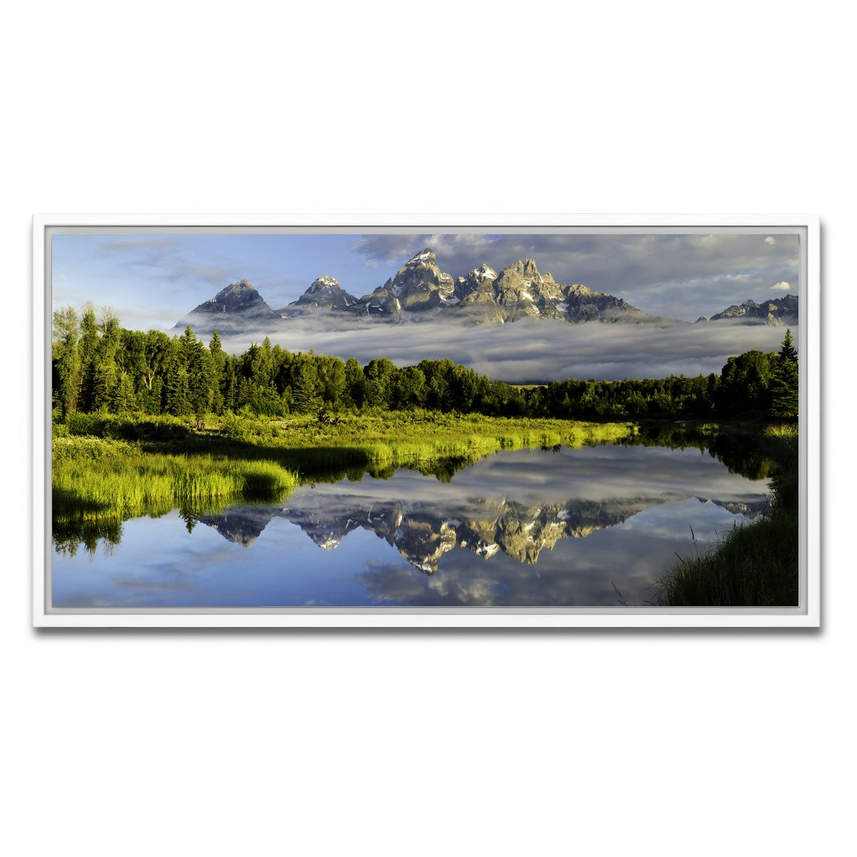 AUTO-MOCKUP WHITE | The Grand Tetons | 1 Piece | White Framed Canvas | group=2x1