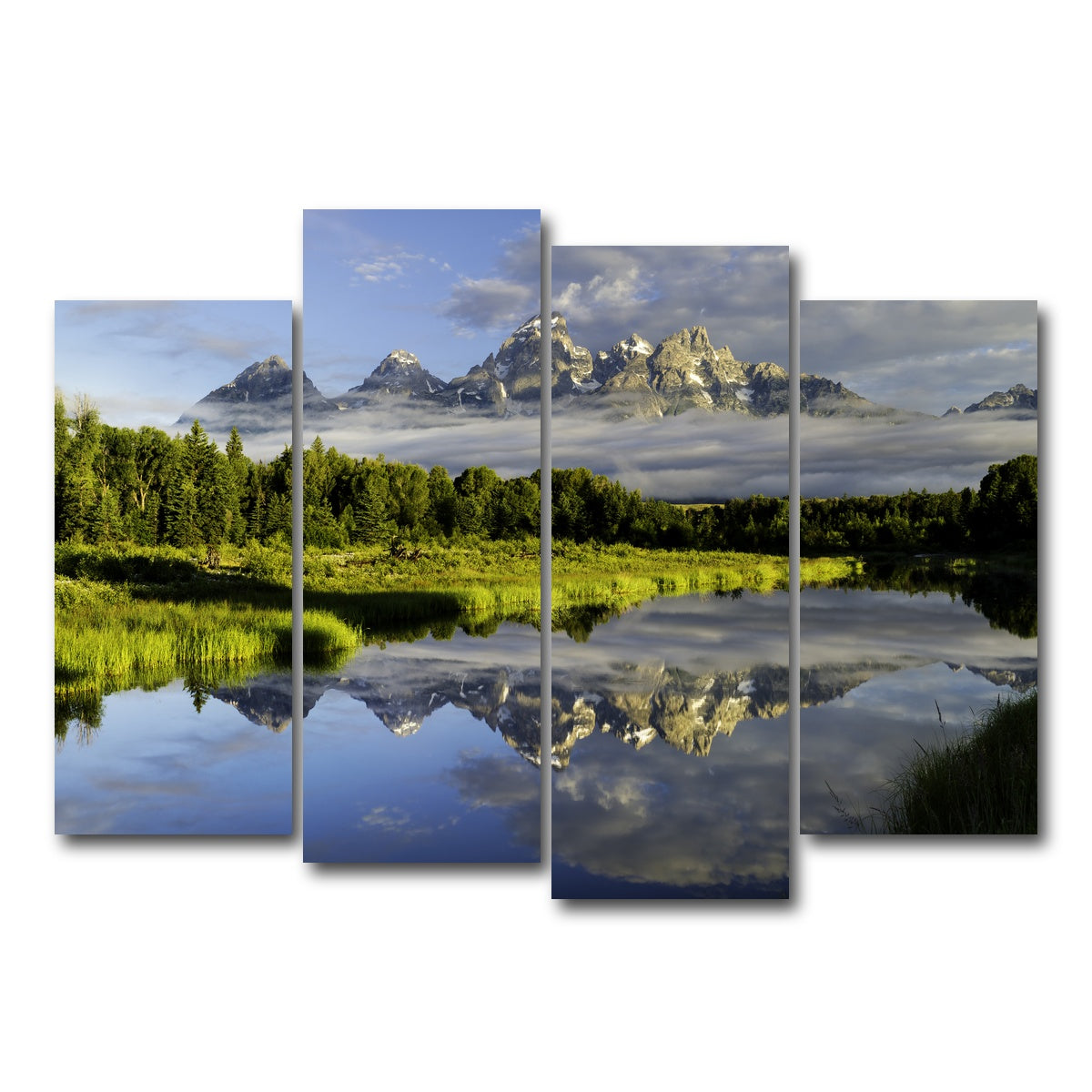 AUTO-MOCKUP WHITE | The Grand Tetons | 4 Piece | Gallery Wrap Canvas | group=4_normal