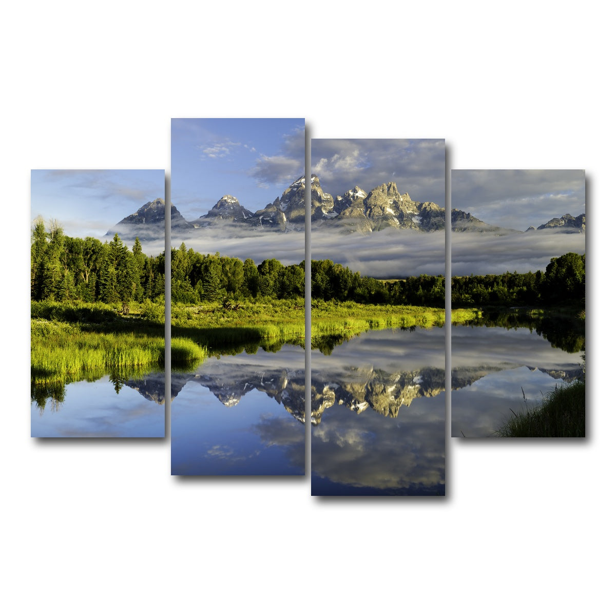 AUTO-MOCKUP WHITE | The Grand Tetons | 4 Piece | Gallery Wrap Canvas | group=4_short