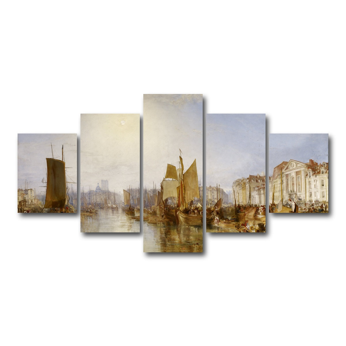 AUTO-MOCKUP WHITE | The Harbor of Dieppe | 5 Piece | Gallery Wrap Canvas | group=5_short