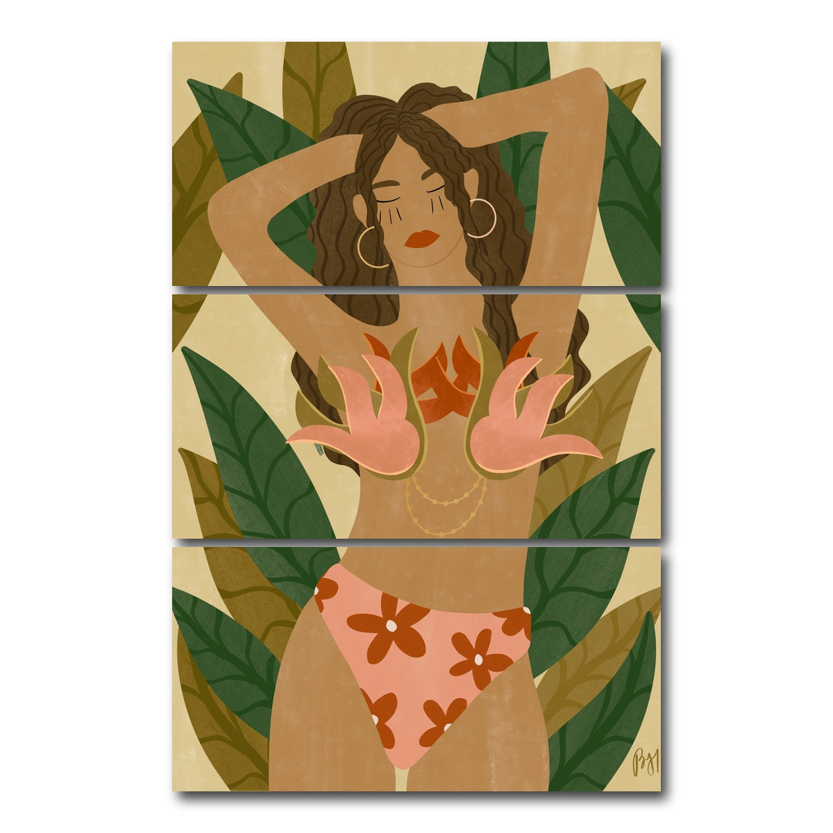 AUTO-MOCKUP WHITE | The Heat of the Tropics | 3 Piece | Gallery Wrap Canvas | group=12x24_stacked