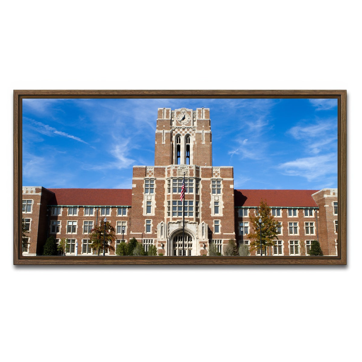 AUTO-MOCKUP WHITE | The Hill at the University of Tennessee | 1 Piece | Walnut Framed Canvas | group=2x1
