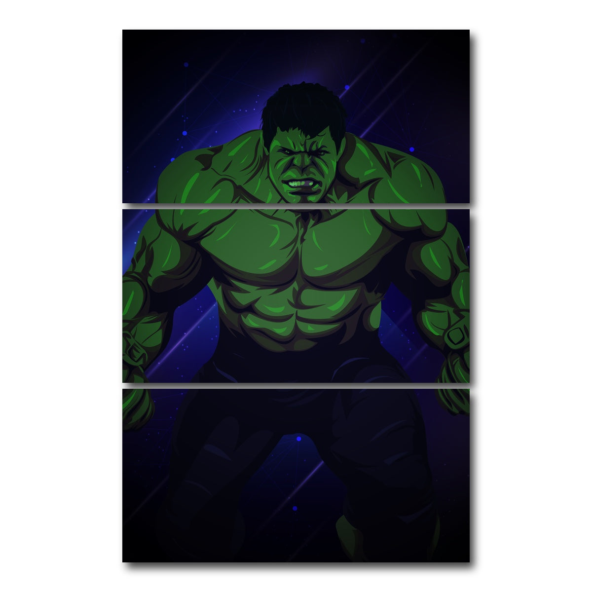 AUTO-MOCKUP WHITE | The Hulk | 3 Piece | Gallery Wrap Canvas | group=12x24_stacked