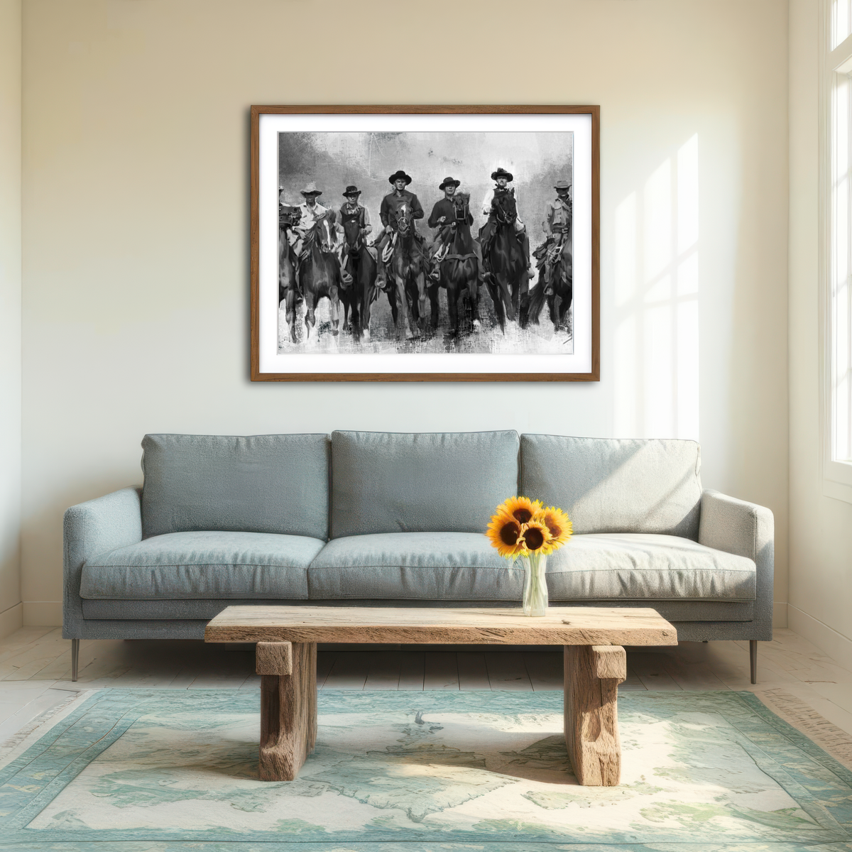 AUTO-MOCKUP ROOM | The Magnificent Seven Horses Wall Art