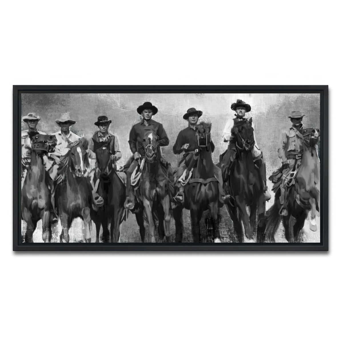 AUTO-MOCKUP WHITE | The Magnificent Seven Horses | 1 Piece | Black Framed Canvas | group=2x1