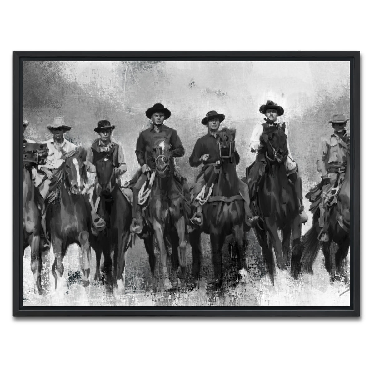 AUTO-MOCKUP WHITE | The Magnificent Seven Horses | 1 Piece | Black Framed Canvas | group=4x3