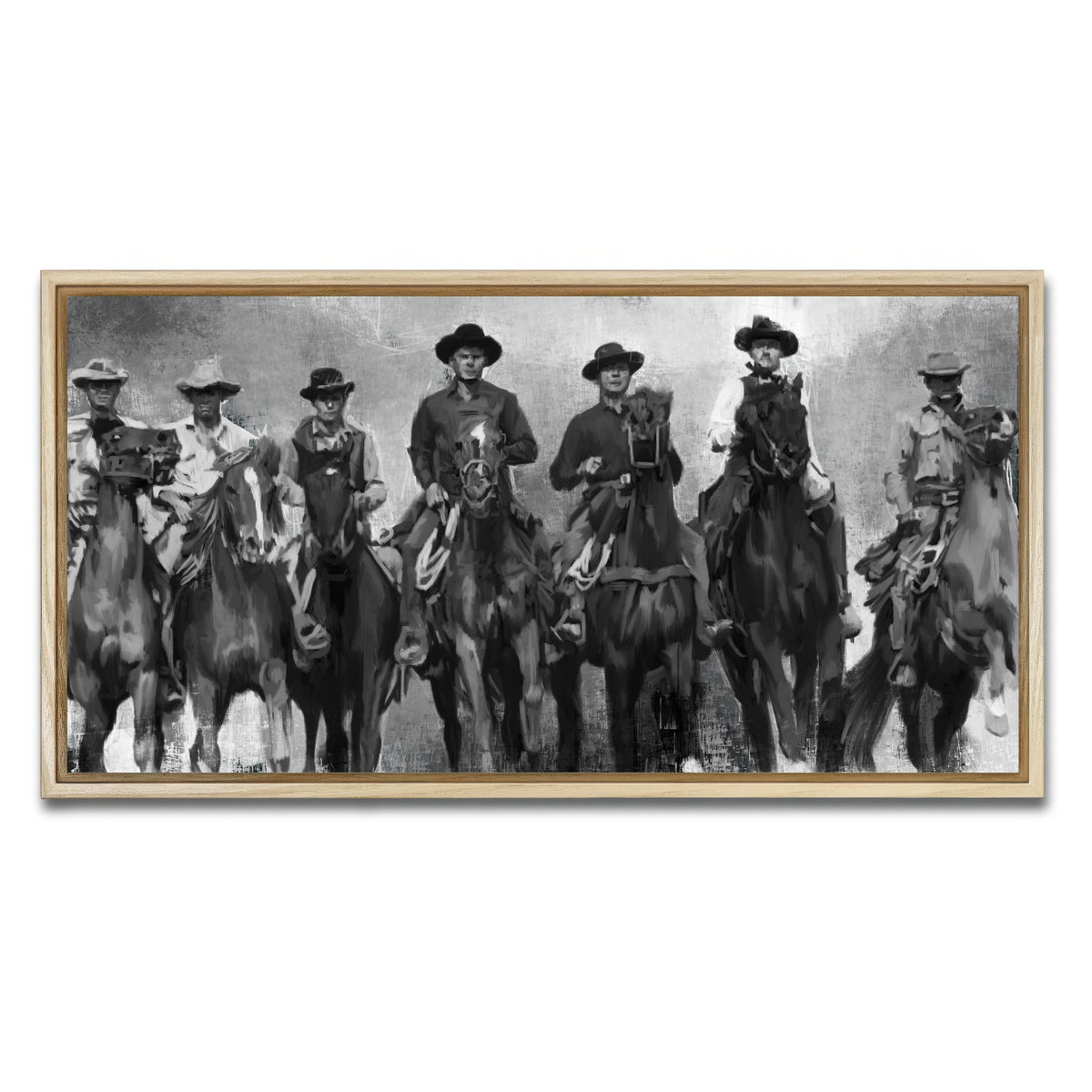 AUTO-MOCKUP WHITE | The Magnificent Seven Horses | 1 Piece | Natural Framed Canvas | group=2x1