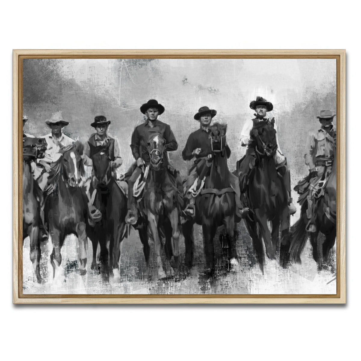 AUTO-MOCKUP WHITE | The Magnificent Seven Horses | 1 Piece | Natural Framed Canvas | group=4x3