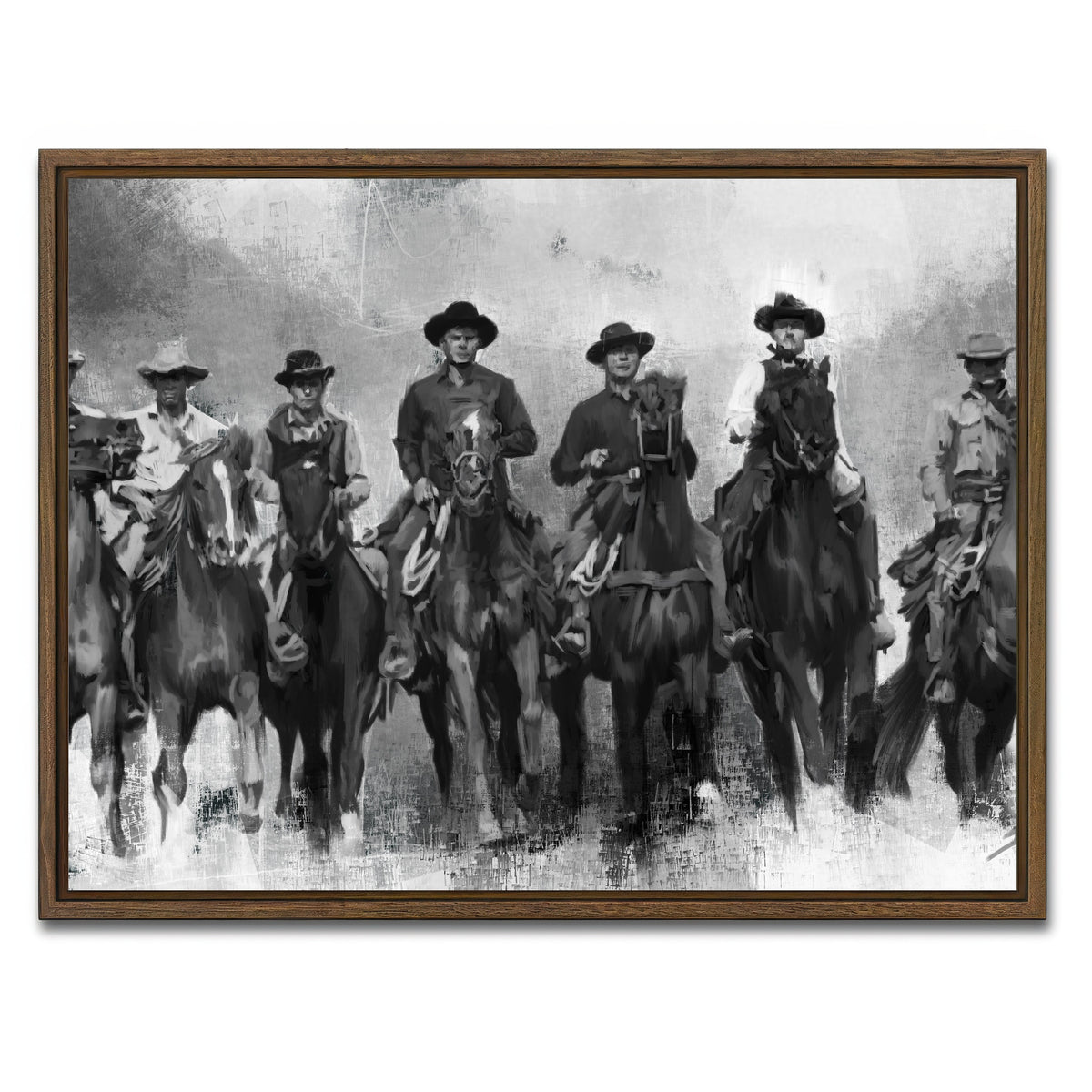 AUTO-MOCKUP WHITE | The Magnificent Seven Horses | 1 Piece | Walnut Framed Canvas | group=4x3