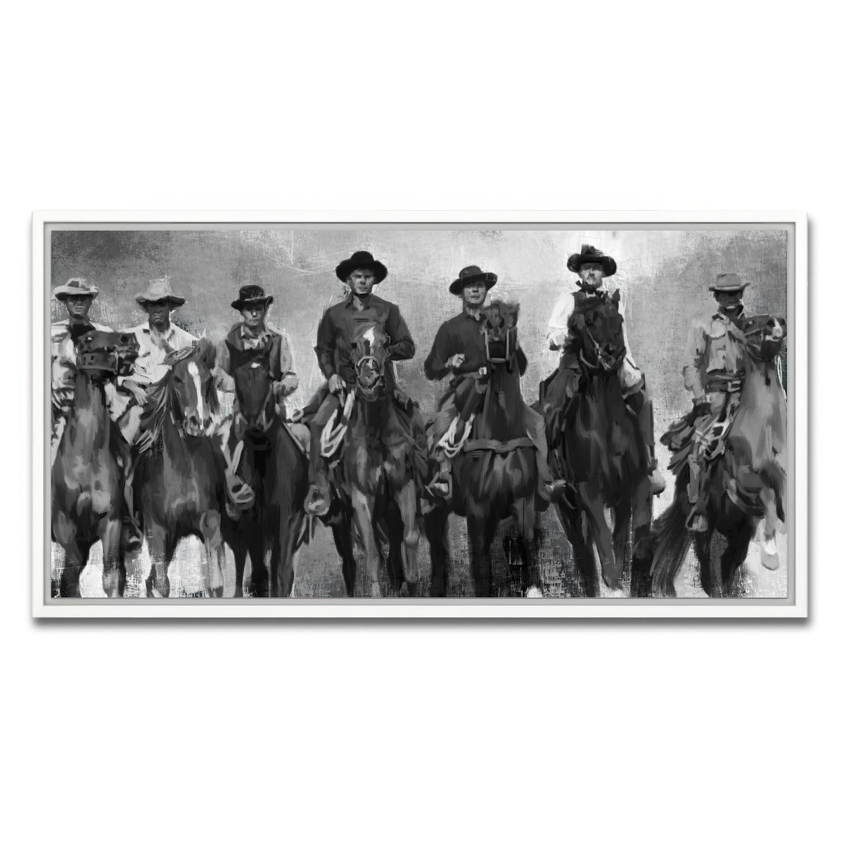 AUTO-MOCKUP WHITE | The Magnificent Seven Horses | 1 Piece | White Framed Canvas | group=2x1