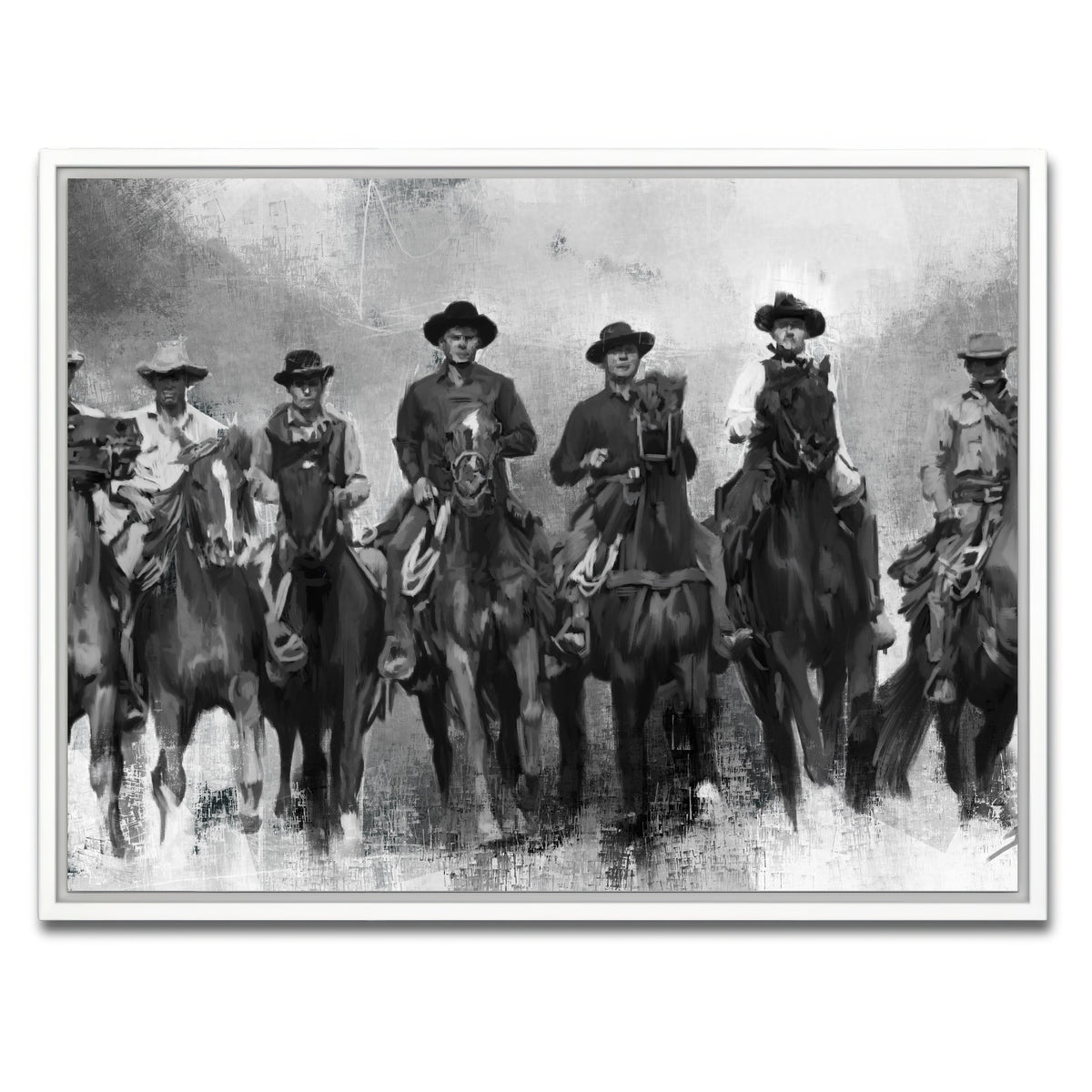 AUTO-MOCKUP WHITE | The Magnificent Seven Horses | 1 Piece | White Framed Canvas | group=4x3