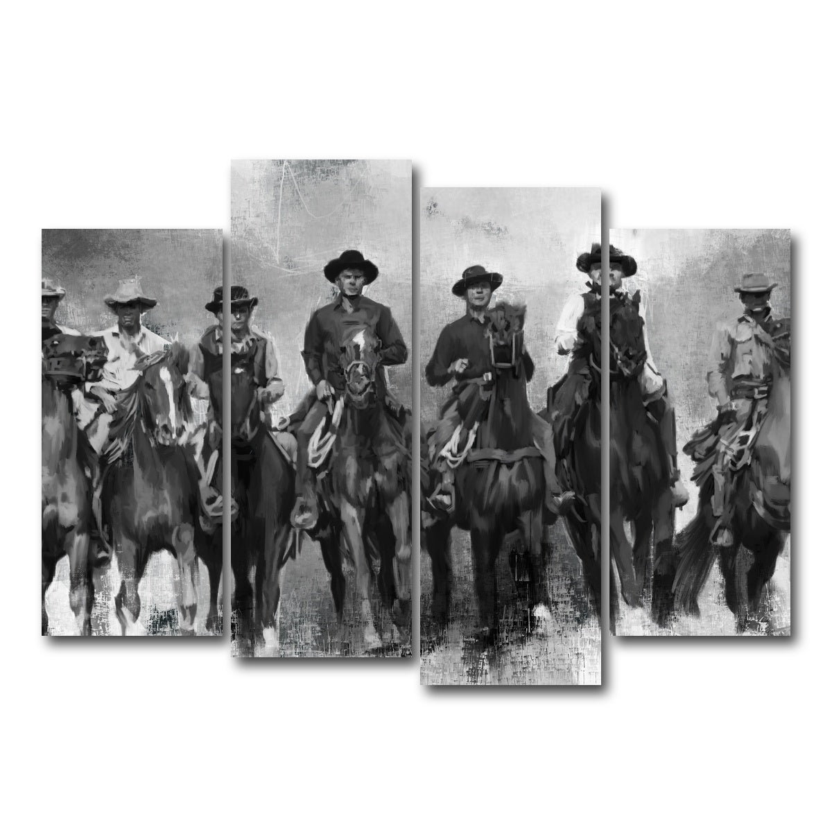 AUTO-MOCKUP WHITE | The Magnificent Seven Horses | 4 Piece | Gallery Wrap Canvas | group=4_normal