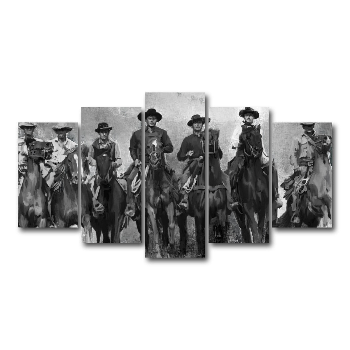 AUTO-MOCKUP WHITE | The Magnificent Seven Horses | 5 Piece | Gallery Wrap Canvas | group=5_normal