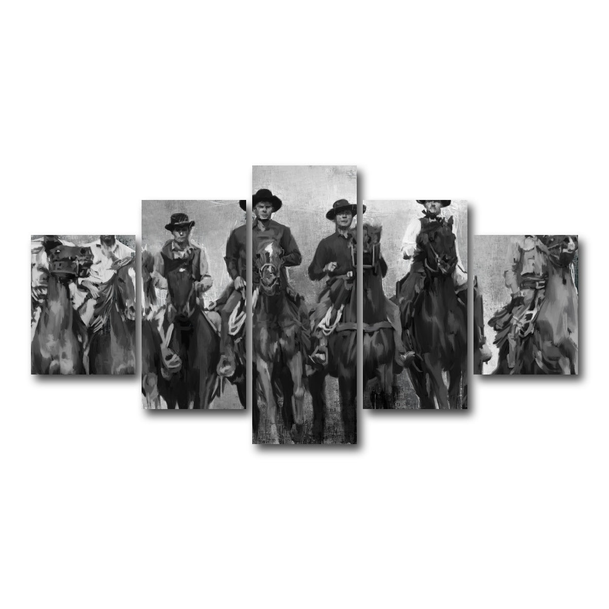 AUTO-MOCKUP WHITE | The Magnificent Seven Horses | 5 Piece | Gallery Wrap Canvas | group=5_short