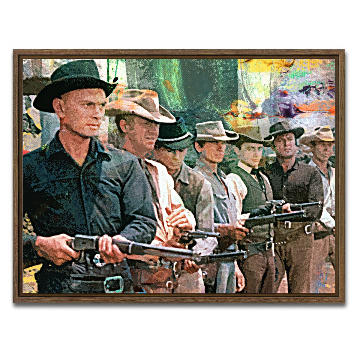 AUTO-MOCKUP WHITE | The Magnificent Seven | 1 Piece | Walnut Framed Canvas | group=4x3