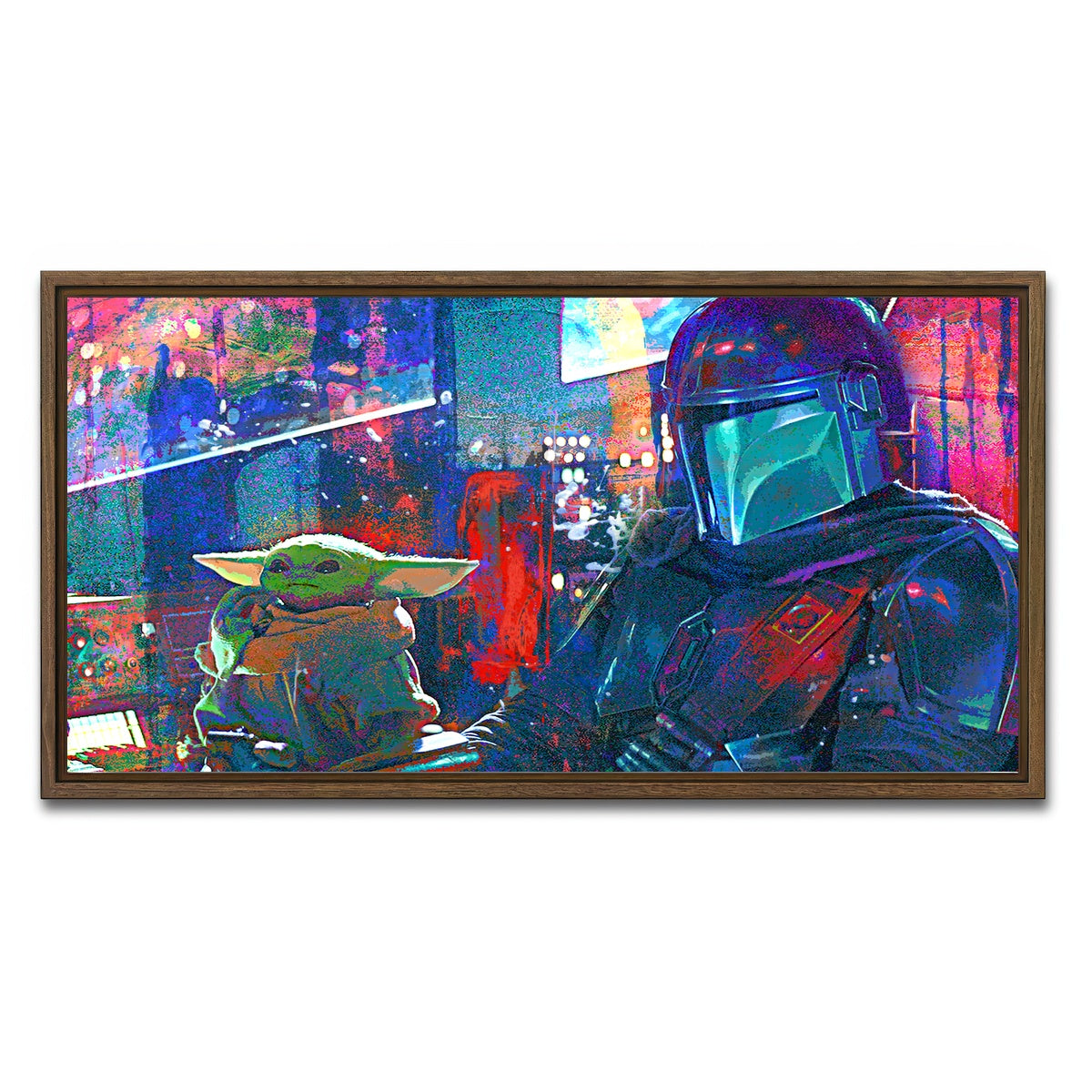 AUTO-MOCKUP WHITE | The Mandalorian Co Pilot | 1 Piece | Walnut Framed Canvas | group=2x1