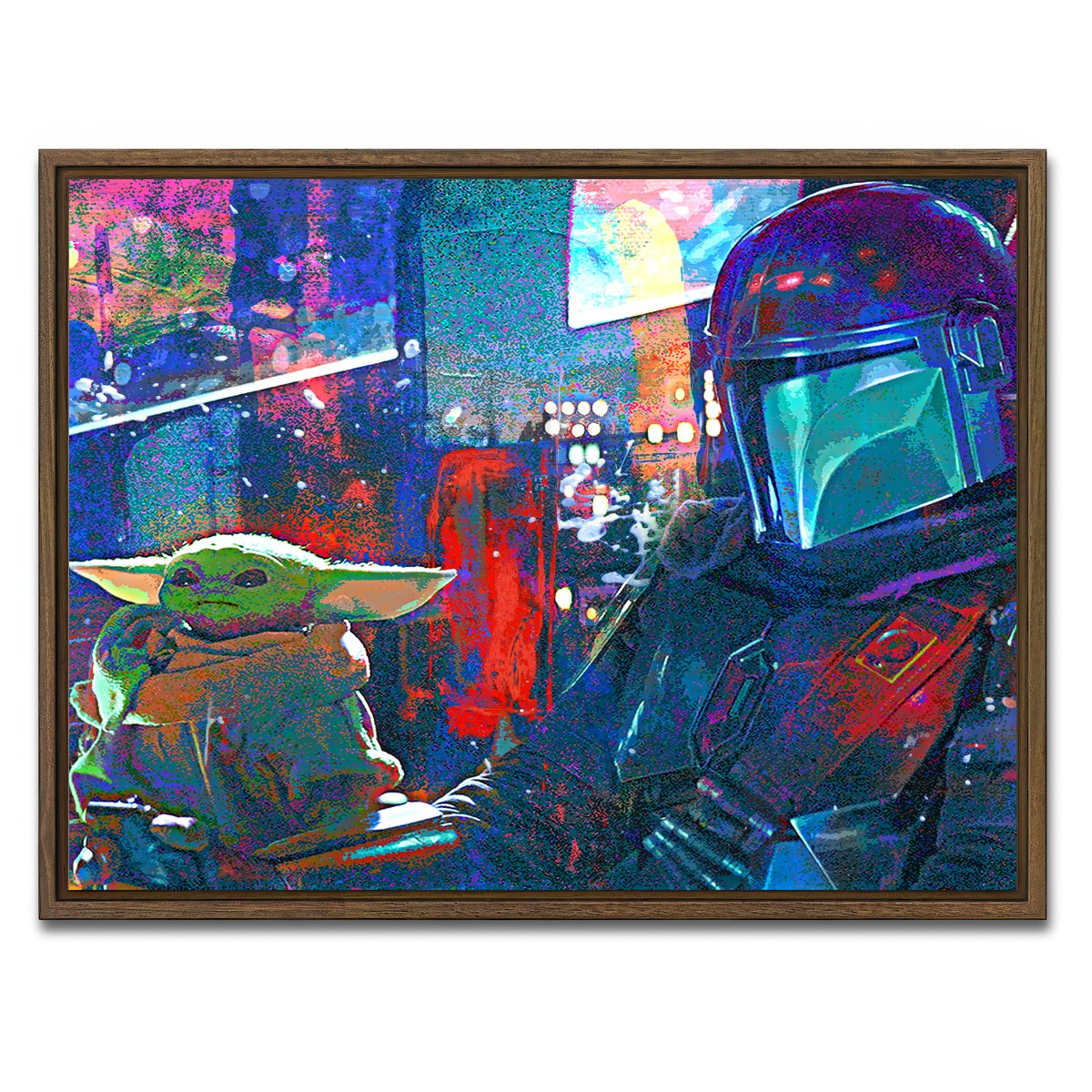 AUTO-MOCKUP WHITE | The Mandalorian Co Pilot | 1 Piece | Walnut Framed Canvas | group=4x3