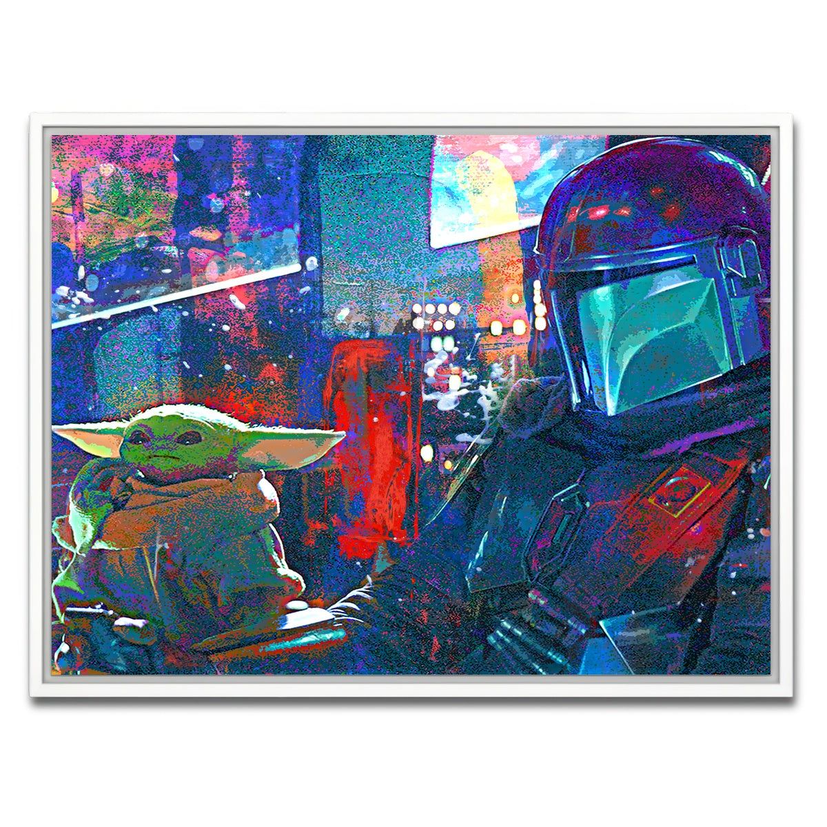 AUTO-MOCKUP WHITE | The Mandalorian Co Pilot | 1 Piece | White Framed Canvas | group=4x3