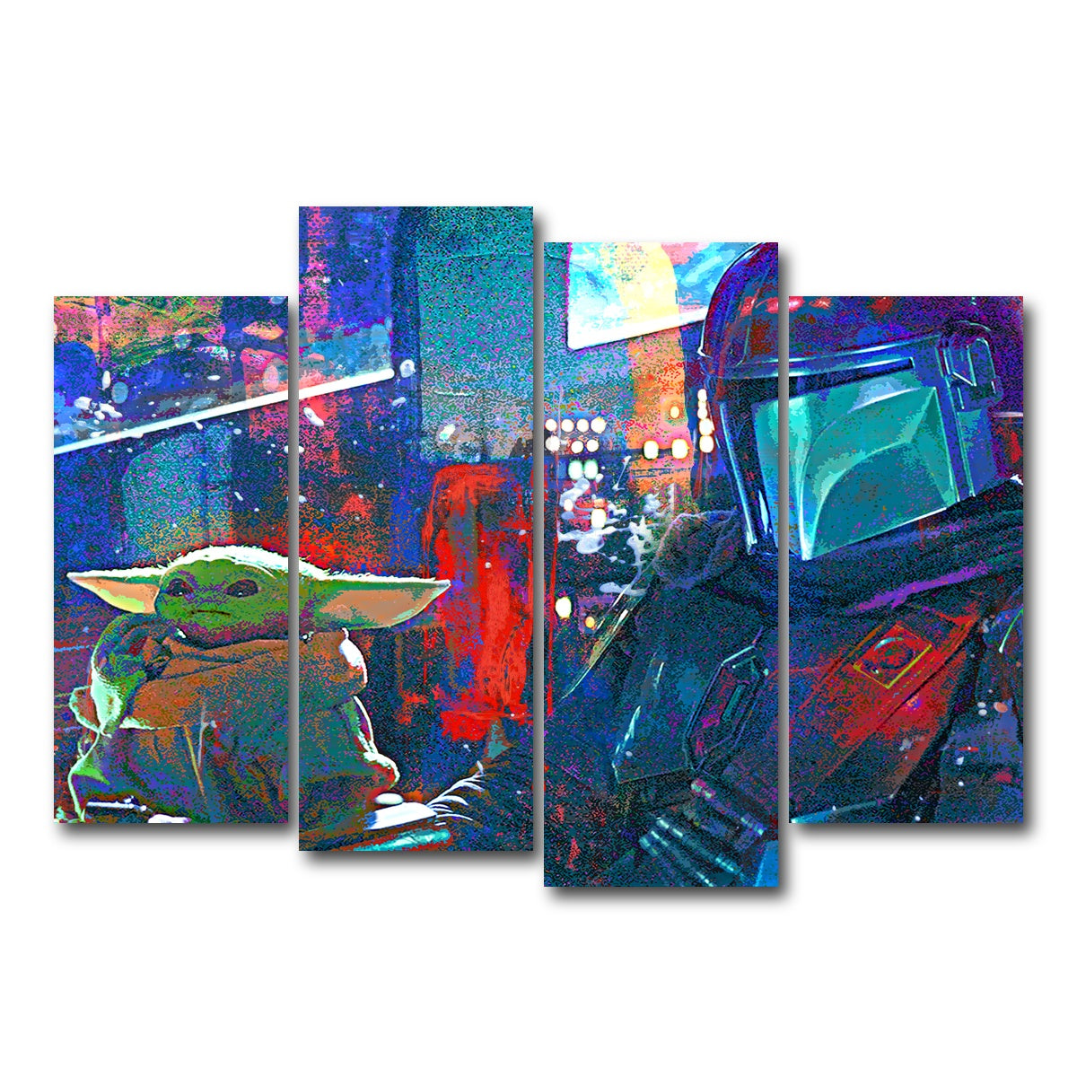 AUTO-MOCKUP WHITE | The Mandalorian Co Pilot | 4 Piece | Gallery Wrap Canvas | group=4_normal