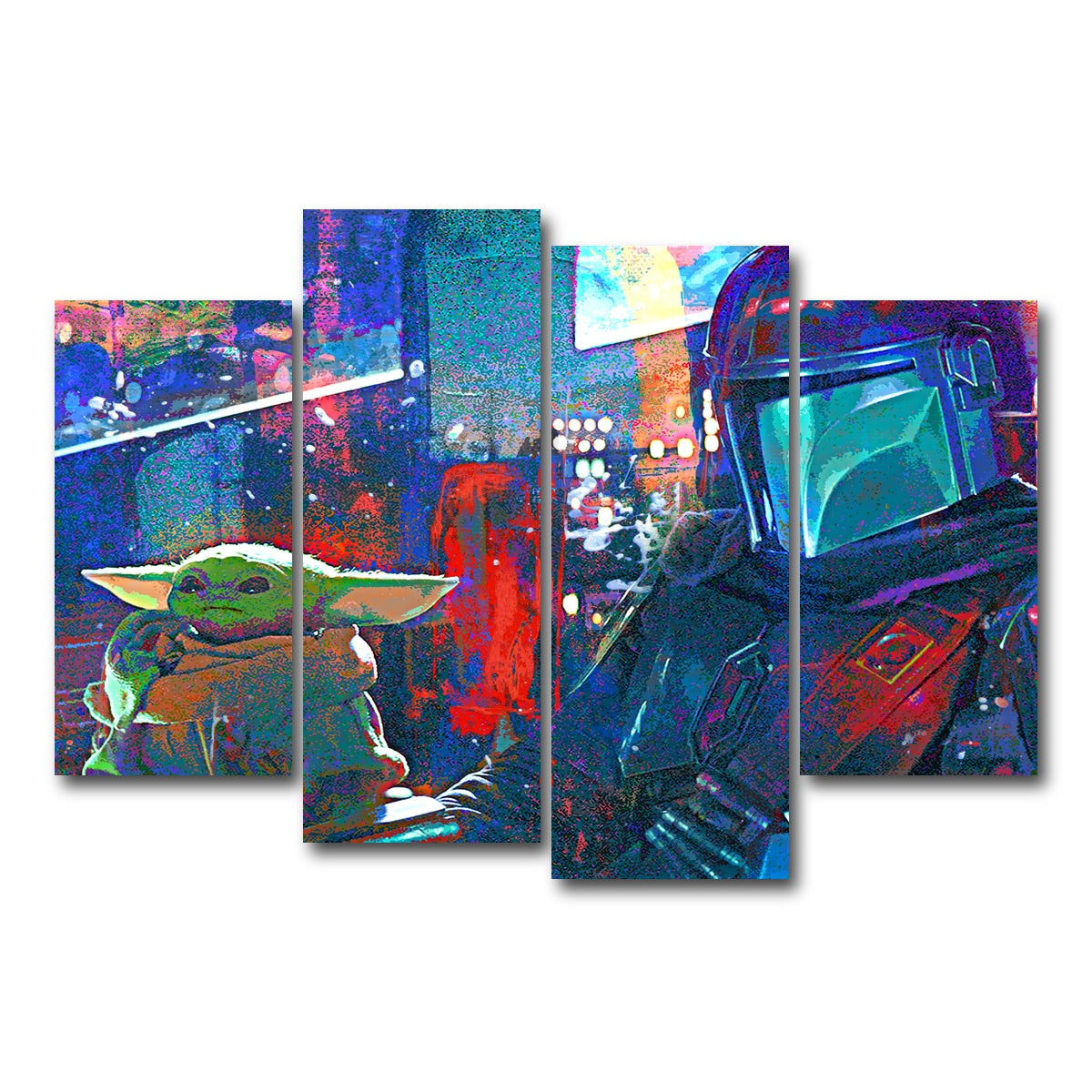 AUTO-MOCKUP WHITE | The Mandalorian Co Pilot | 4 Piece | Gallery Wrap Canvas | group=4_short