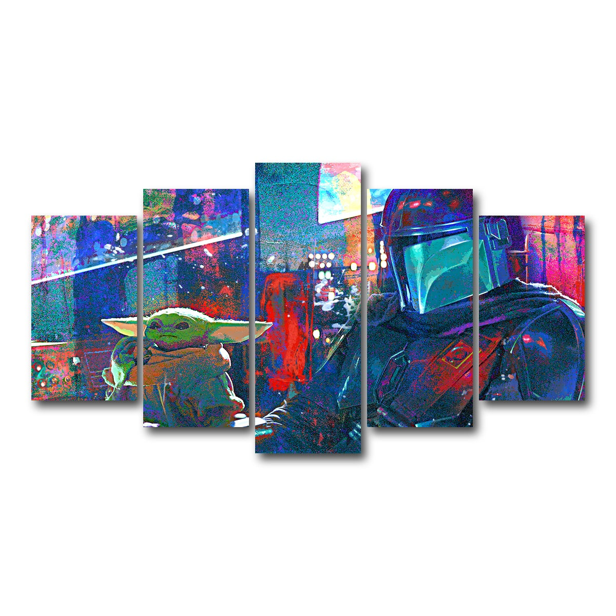 AUTO-MOCKUP WHITE | The Mandalorian Co Pilot | 5 Piece | Gallery Wrap Canvas | group=5_normal