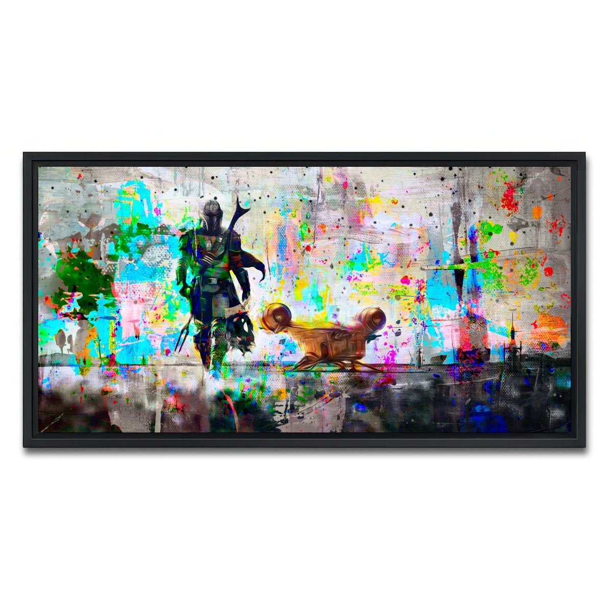 AUTO-MOCKUP WHITE | The Mandalorian | 1 Piece | Black Framed Canvas | group=2x1