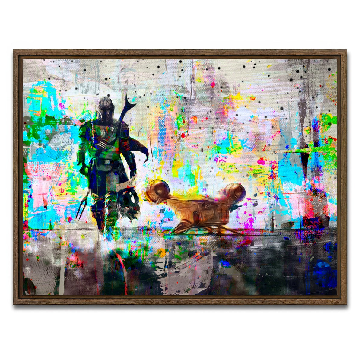 AUTO-MOCKUP WHITE | The Mandalorian | 1 Piece | Walnut Framed Canvas | group=4x3