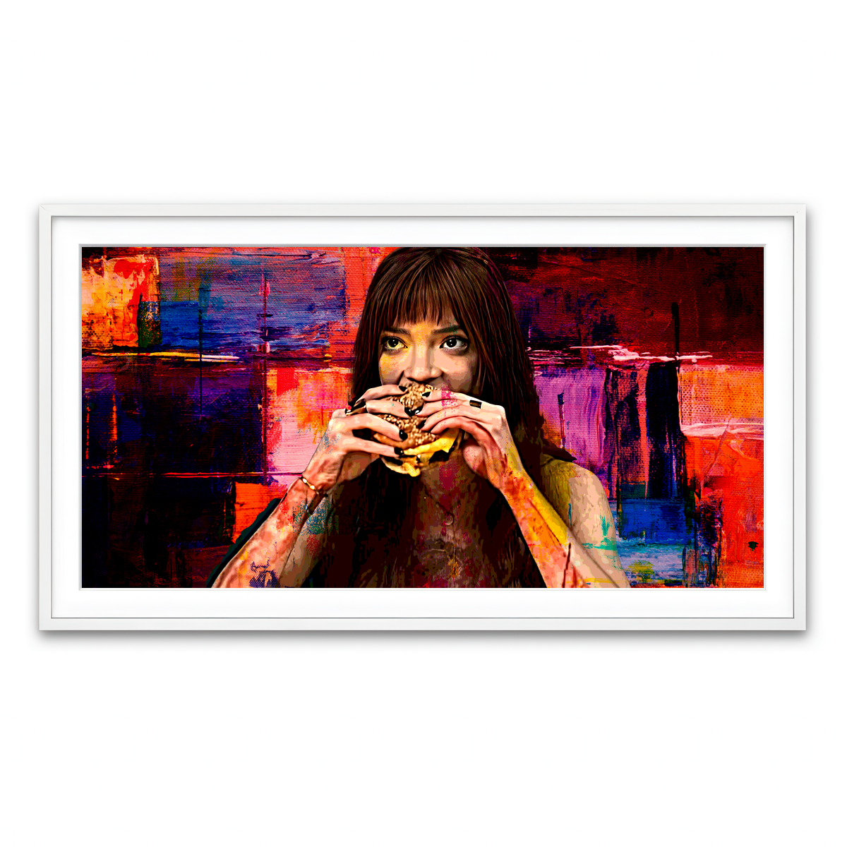 Framed Print 2x1 White