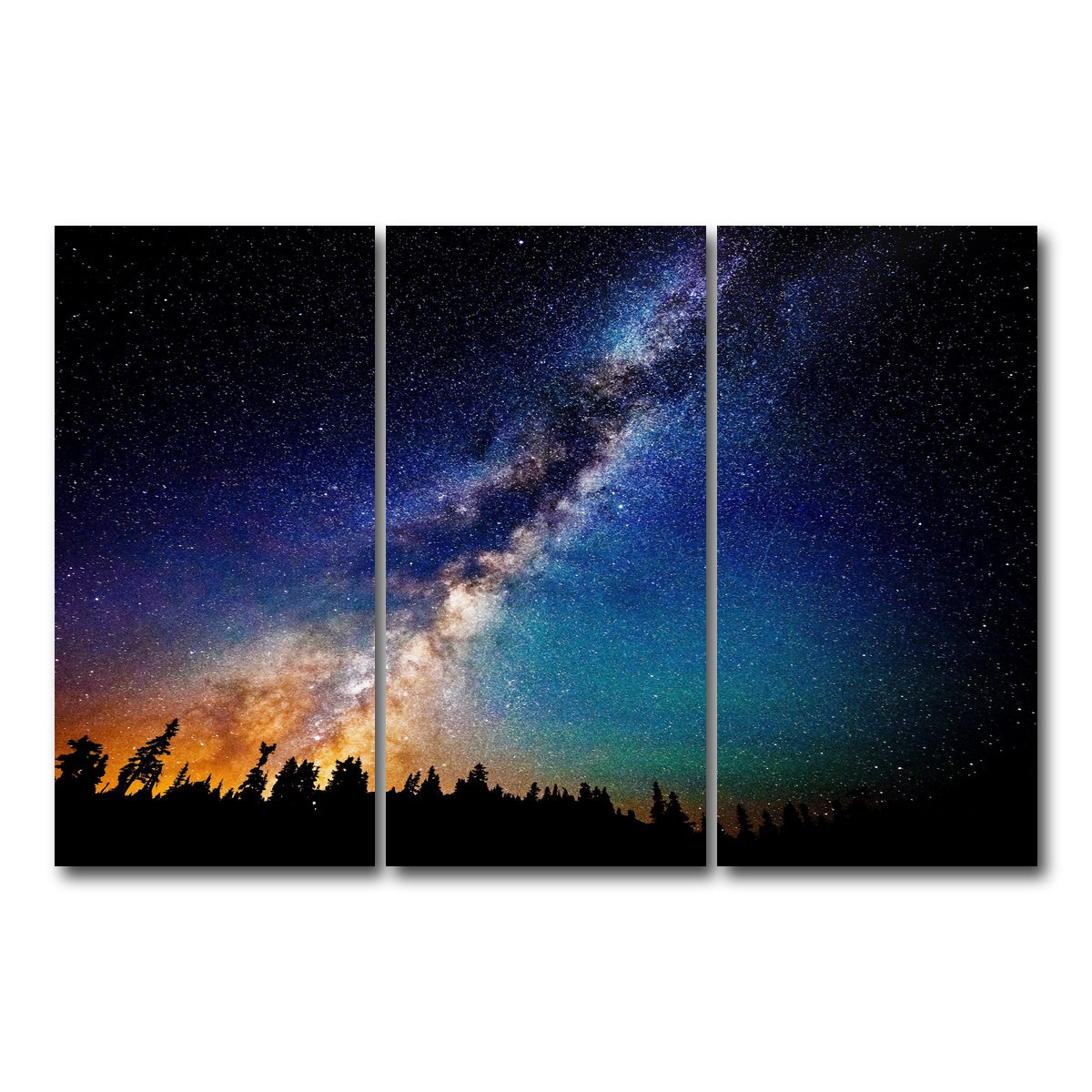 AUTO-MOCKUP WHITE | The Milky Way | 3 Piece | Gallery Wrap Canvas | group=12x24